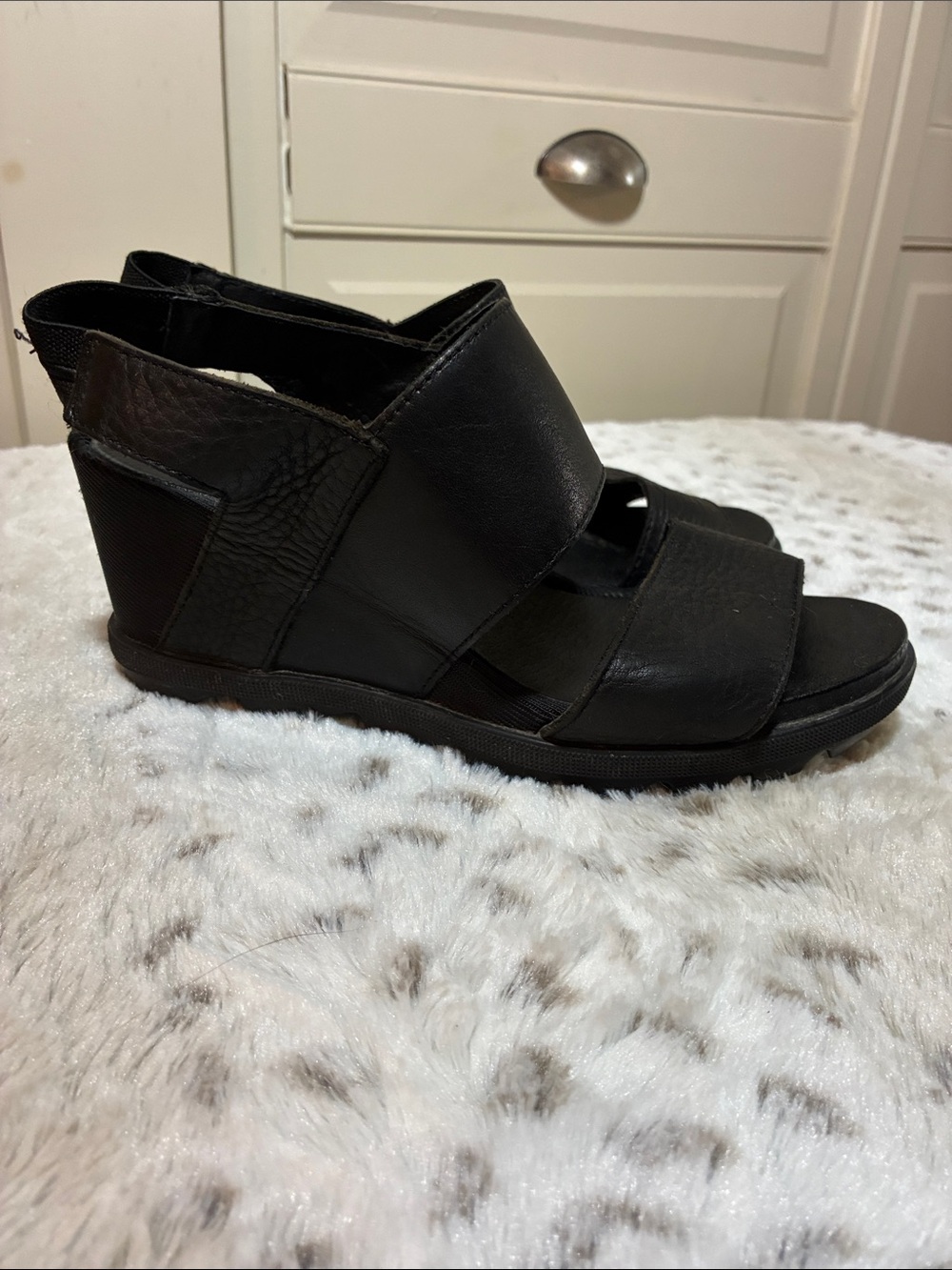 Sorrel Joanie II Slingback Sandal Black Size 7 EUC